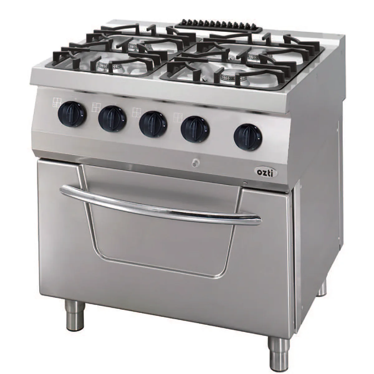 Kuzine Fırınlı 700 Seri Gazlı 4 Açık Ateş 70×80×85 cm – 4×7,5 kW + 7 kW Gazlı Fırın 7865.N1.80708.10LS
