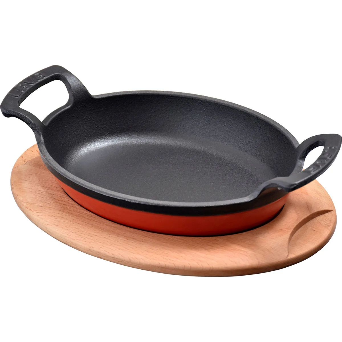 Döküm Oval Tava 8149.1914A.H220BE Ahşap Altlıklı