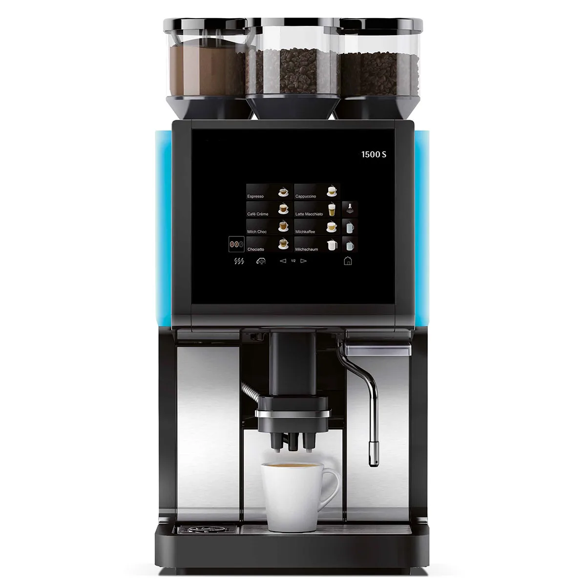 WMF 1500S + Dynamic Milk 2 Gr + 1 Choc, Netzanschluss-Kaffeemaschine