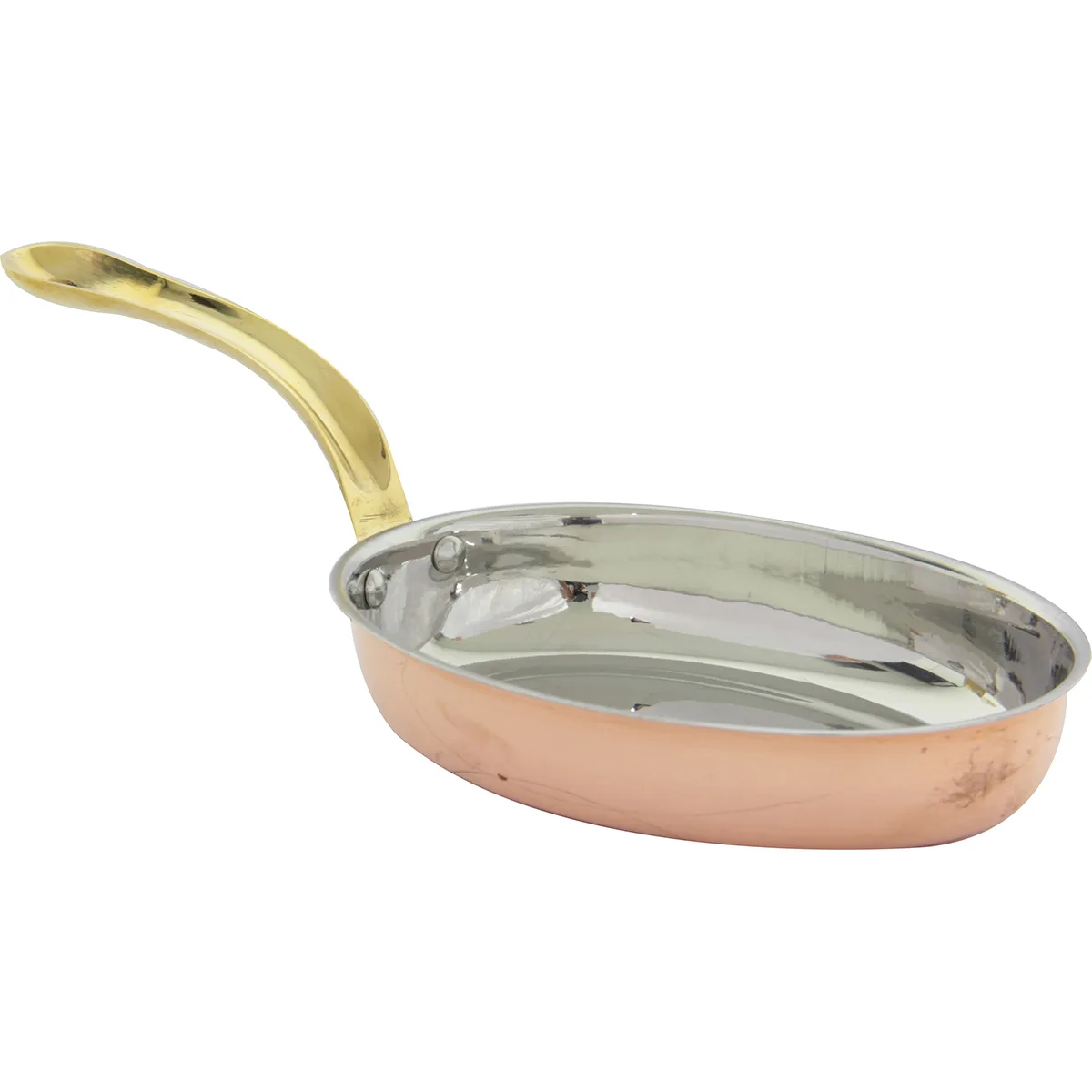 Gurmeaid Oval Tava 16×3.75 cm, Dışı Bakır İçi Paslanmaz Çelik