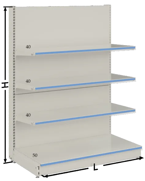 Einseitige Mittengondel PSF-TOGU-5001000-2
