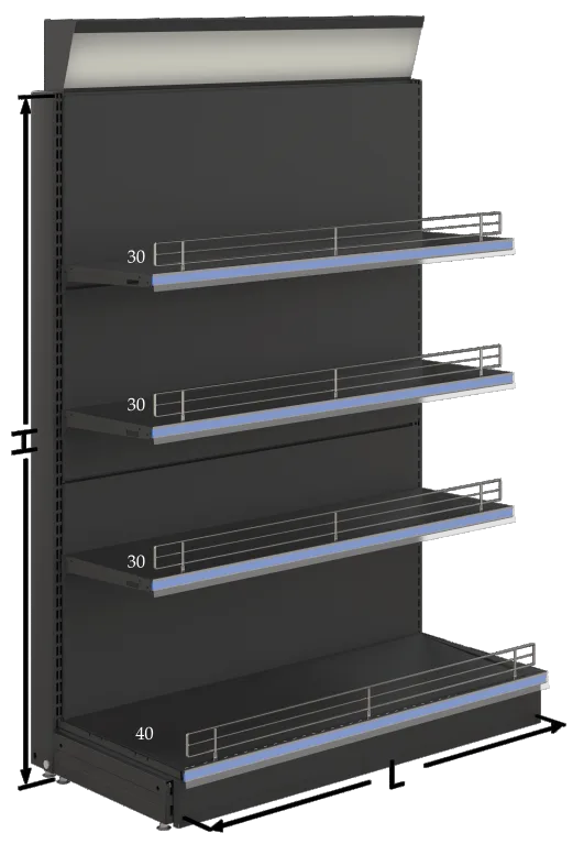 Kosmetik-Einseitiges Mittel-Gondel-Regal PSF-KTTOG-4001000 400×1000×1400
