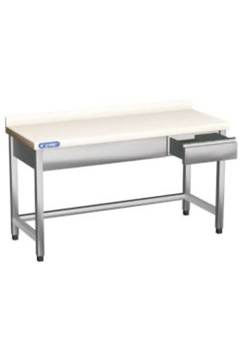 Wooden top Work Table ATS-9, 90×70×85 cm, with up-stand and drawer
