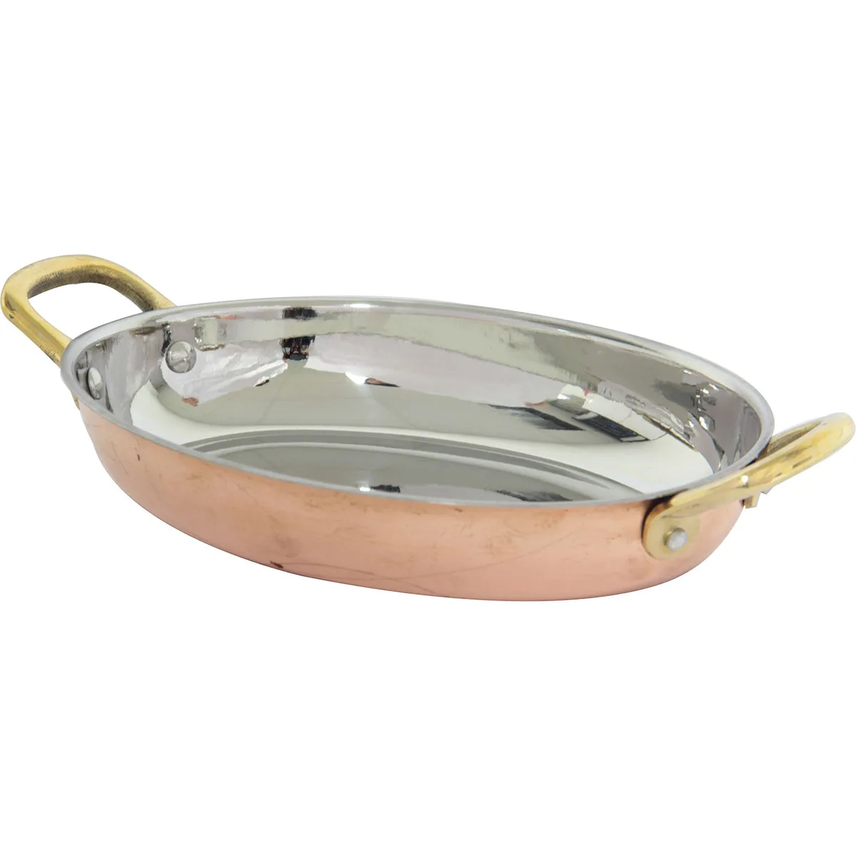 Gurmeaid Oval Yumurta Sahanı 16 cm, Dışı Bakır İçi Paslanmaz Çelik